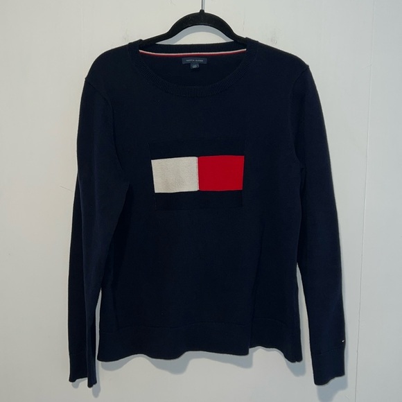 Tommy Hilfiger Men’s Long Sleeve Blue Crew Neck Sweater Size L P28 - Picture 1 of 6